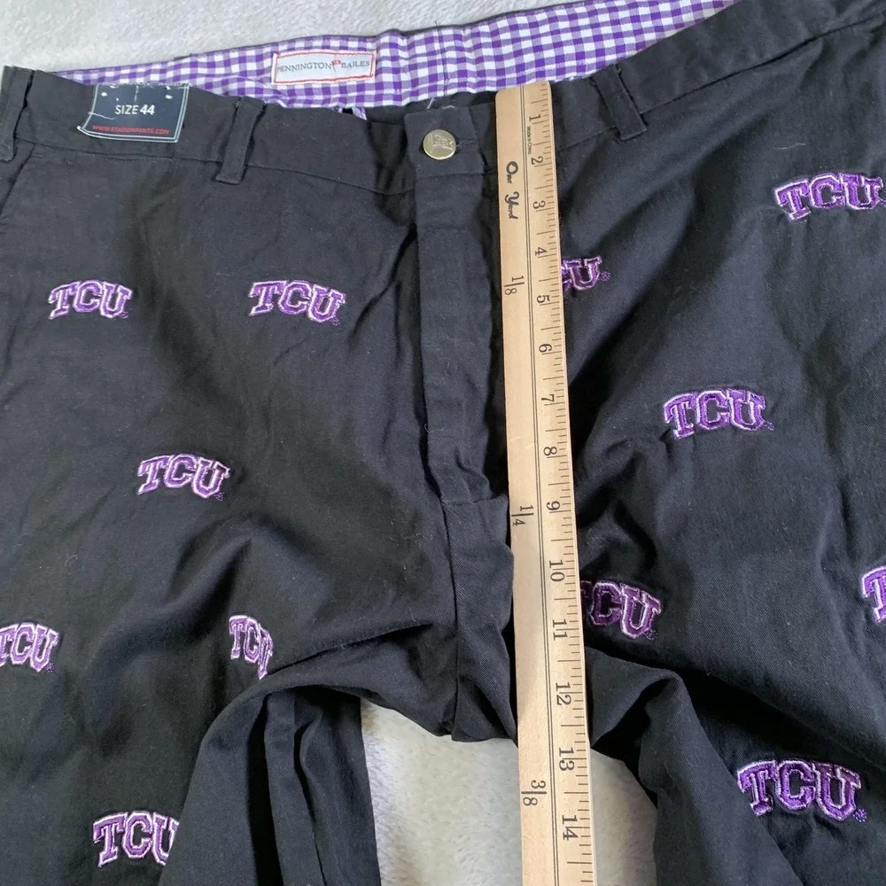TCU Horned Frogs Pants‎ Mens 42x36 (Tag 44) Black Purple Pennington & Bailes NEW